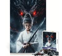 Puzzle "Giovane Samurai e Drago" per ragazzi, 1000 pezzi, esercizio mentale, leggero passatempo, taglio preciso, regalo di Natale (50x75cm)