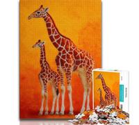 Puzzle Giraffa africana da 1000 pezzi per adulti, difficile da completare ma divertente e umoristico, unico come decorazione per la casa e regalo, 38x26cm