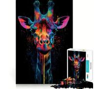 Puzzle Giraffa Arcobaleno per Adulti, 1000 Pezzi, Rompicapo per la Casa, Tempo Libero, Assemblaggio di Immagini, Regalo di Compleanno (38x52cm)