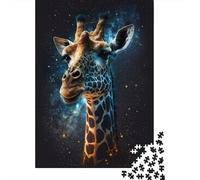 Puzzle giraffa galassia difficile puzzle in cartone riciclato al 100% per donne e uomini regali di Natale 1000 pezzi (38x26 cm)