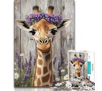 Puzzle giraffa lavanda per adolescenti, aiuta il cervello ad allenarsi Giocattoli avvincenti per coltivare la pazienza Adatto alle coppie (75x50cm)
