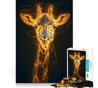 Puzzle Giraffa Radiosa da 1000 pezzi per adolescenti, per rafforzare la memoria, rilassante e divertente, con bordi lisci e la lista dei desideri di Babbo Natale (50x75cm)