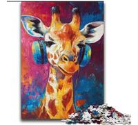 Puzzle Giraffe Art da 2000 pezzi per adolescenti, giochi educativi fai da te con poster abbinato e foglio di quiz per età 14+ (70x100cm)