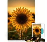 Puzzle Girasole al Tramonto, 1000 pezzi, per ragazzi, ideale per migliorare la memoria, per un relax divertente, con dettagli nitidi e un'opera d'arte da collezione 38x52cm