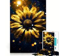 Puzzle Girasole Cosmico Oro Neon da 1000 pezzi per adolescenti, gioco rilassante, rifinitura precisa, regalo adorabile (38x26cm)