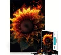 Puzzle Girasole Fiamme Fumo per Adulti 1000 Pezzi Gioco per Esercizi Mentali Divertimento da Costruire Insieme Taglio di Precisione 38x26cm