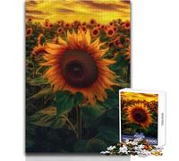 Puzzle Girasole Giallo Cielo Nuvola per Adulti 1000 Pezzi Attività Interattiva di Apprendimento Divertente Regalo Memorabile Commovente Dimensioni 38x52cm