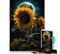 Puzzle Girasole Terra Spazio 1000 pezzi per adolescenti Giocattolo che stimola la logica Gioco rilassante Bordo premium Arte da collezione 38x52cm