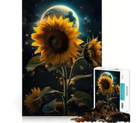 Puzzle Girasole Terra Spazio per Ragazzi 1000 Pezzi Puzzle Mentale Divertimento Rilassante Arte Assemblaggio Regalo Perfetto 50x75cm