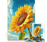Puzzle "Girasole vibrante su cielo blu" da 1000 pezzi,gioco creativo che stimola la mente,con componenti robusti e facili da tagliare,ideale da portare in viaggio (38x52cm)