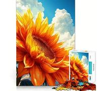 Puzzle "Girasole vibranti contro cielo nuvoloso" da 1000 pezzi per ragazzi,gioco stimolante per la mente,montaggio sicuro e stabile,divertimento assicurato per tutta la famiglia,attività serale