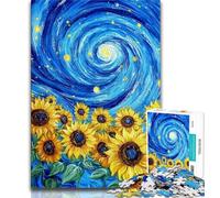 Puzzle Girasoli di Night Sky per adolescenti, difficili da completare ma divertenti e umoristici, con poster abbinato e foglio di quiz, 38x26cm
