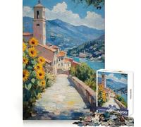 Puzzle Girasoli in riva al lago per ragazzi, 1000 pezzi, gioco intelligente per il tempo libero, taglio preciso, regalo stagionale 38x26cm