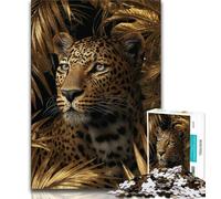Puzzle "Giungla Leopardo Dorato" da 1000 pezzi per adulti, gioco stimolante e gioco per famiglie, ideale come regalo per tutta la famiglia, 38x26cm