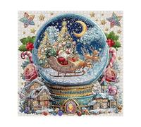 Puzzle Globo Della Neve Natalizio | Puzzle Globo Di Scena Invernale Natalizia | Decorazione Casa Colorata Per Studio Camera Ingresso Raduno Familiare Festa Scrivania