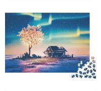 Puzzle Glowing Tree Under Aurora Jigsaw Puzzles 1000 Pezzi Landscape - Familiare Gioco, Aziendale Festa, Amici E Amore Per Regalo 52x38cm/1000pcs