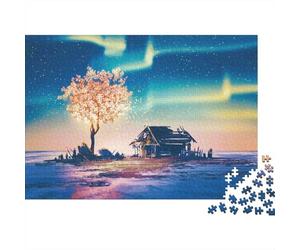 Puzzle Glowing Tree Under Aurora Jigsaw Puzzles 1000 Pezzi Landscape - Familiare Gioco, Aziendale Festa, Amici E Amore Per Regalo 52x38cm/1000pcs