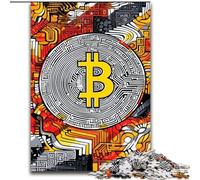 Puzzle Golden Bitcoin da 1000 pezzi per adulti e adolescenti, interessante riduzione dello stress e interazione genitore-figlio (26x38cm)