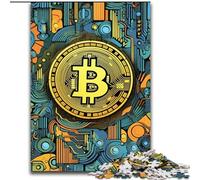 Puzzle Golden Bitcoin da 1000 pezzi per adulti e ragazzi, perfetto per ammazzare il tempo durante le vacanze Ogni pezzo è unico Gioco stimolante e divertente per tutta la famiglia (26x38cm)