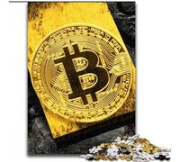 Puzzle Golden Bitcoin per adolescenti, puzzle da 1000 pezzi, gioco stimolante, giocattoli, decorazione da parete, regali unici per compleanno e Natale (26x38cm)