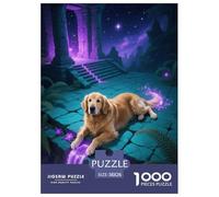 Puzzle Golden Retriever 1000 Pezzi in Cartone Per Adulti E Ragazzi Educativo Impegnativo Rompicapo Dog Fantasy Space Idea Regalo 38x26cm/1000pcs