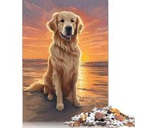 Puzzle Golden Retriever al tramonto per adulti, gioco educativo, regalo per bambini dai 12 anni in su, 520 pezzi (52x38 cm)