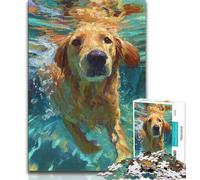 Puzzle Golden Retriever da 1000 pezzi per adolescenti, aiuta il cervello a esercitare i giocattoli avvincenti per coltivare la pazienza e l'interazione genitore-figlio (75x50cm)