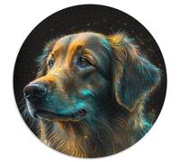 Puzzle Golden Retriever da 1000 pezzi per adulti Puzzle rotondi da 1000 pezzi per adulti Ideale per gli innamorati, perfetto come regalo di Natale, Capodanno e San Valentino (67,5x67,5cm)