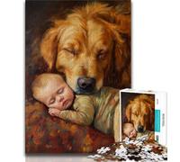 Puzzle Golden Retriever e cucciolo da 1000 pezzi per adulti e adolescenti, gioco stimolante e gioco per famiglie, ideale come regalo per tutta la famiglia, 50x75cm