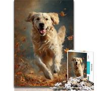 Puzzle Golden Retriever felice da 1000 pezzi per adulti, per ammazzare il tempo in vacanza Ogni pezzo è unico Gioco divertente e stimolante per tutta la famiglia (75x50cm)