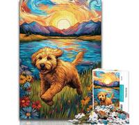 Puzzle Golden Retriever felice per adulti 1000 pezzi, gioco per famiglie antistress, sfida difficile, ottimi regali e giocattoli 38x26cm