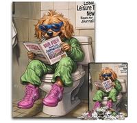 Puzzle Golden Retriever Go Toilet 1000 pezzi per adulti, puzzle per adulti, sfida mentale, regalo, attività educativa per adolescenti, 50x75CM/19,68x29,52 pollici
