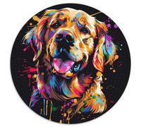 Puzzle Golden Retriever per adulti, 1000 pezzi, puzzle rotondo colorato da 1000 pezzi, decorazione per la casa e gioco interattivo per famiglie, 67,5x67,5 cm