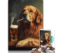 Puzzle Golden Retriever per adulti e adolescenti, 1000 pezzi, aiuta il cervello a esercitare i giocattoli che creano dipendenza per coltivare la pazienza Un'opera d'arte, 50x75cm