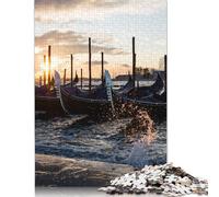 Puzzle Gondole Alba Venezia Materiali ecologici Puzzle in cartone riciclato al 100% per bambini adulti Regalo di Natale 1000 pezzi (75x50 cm)