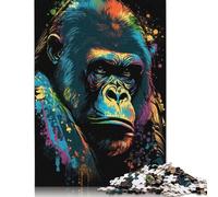 Puzzle Gorilla Art Style 1 per adulti e adolescenti, 1000 pezzi, puzzle in legno per adulti, puzzle regalo 1000 pezzi (75x50 cm)