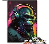 Puzzle Gorilla con cuffie per adolescenti, giocattolo educativo antistress, ideale come regalo per tutta la famiglia (70x100cm)