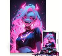 Puzzle gotico rosa neon per adolescenti, 1000 pezzi, gioco per allenare la mente, design rilassante, assemblaggio, sorpresa di Natale (38x26cm)