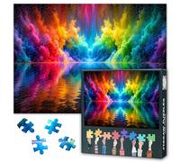 Puzzle gradiente fumo, 1000 pezzi, per adulti, decorazione della casa, fumo, opere d'arte e puzzle, teaser unico per cervello, adatto per notti di gioco, dimensioni: 50 x 70 cm