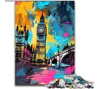 Puzzle Graffiti Big Ben per adolescenti da 1000 pezzi, adatto per bambini dai 14 anni in su, divertimento in famiglia, ideale come regalo per tutta la famiglia (26x38cm)