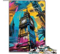 Puzzle Graffiti Big Ben per adulti e adolescenti, giocattoli per l'intrattenimento della famiglia, ideali come regalo per tutta la famiglia (50x75cm)