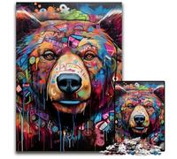 Puzzle graffiti orso bruno 1000 pezzi per adulti, puzzle impegnativi fai da te per adolescenti 50x75CM/19,68x29,52 pollici