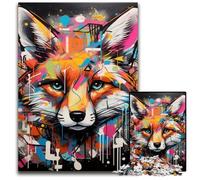 Puzzle graffiti volpe 1000 pezzi per adulti, puzzle impegnativi fai da te per adolescenti 50x75CM/19,68x29,52 pollici