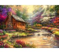 Puzzle Grafika rifugio sulla riva del torrente 4000 pezzi