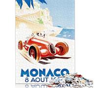 Puzzle Gran Premio di Monaco 1948, materiali ecologici, 100% cartone riciclato, puzzle per donne e uomini, regalo di Natale unico, 1000 pezzi (38x26 cm)