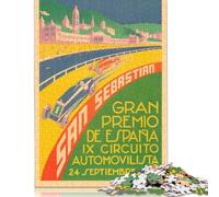 Puzzle Gran Premio Premio San Sebastian Espana 1933 Relax Challenge Puzzle di carta rettangolare per bambini o bambine, regali di Natale 1000 pezzi (38x26 cm)