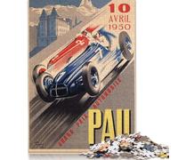 Puzzle Grand Prix Automobile PAU 10 Avril 1950, puzzle rettangolare di carta ad incastro preciso per bambini o bambine, regali di Natale 1000 pezzi (38x26 cm)