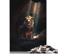 Puzzle "Grotta dello sguardo del leone oscuro" livello difficile, 100% in cartone riciclato, per donne e uomini, regalo per la festa del papà, 1000 pezzi (75x50 cm)
