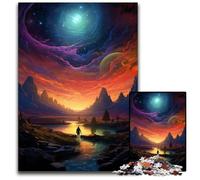 Puzzle Guardando il mondo da solo da 1000 pezzi puzzle in legno gioco interattivo per famiglie fai da te decorazione per la casa rompicapo regalo da 1000 pezzi (38x26 cm)