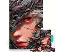 Puzzle "Guerriera dagli occhi rossi" da 1000 pezzi,gioco interattivo Think Boost,incastro perfetto,nessun pezzo si stacca,sfida cerebrale per la casa (50x75cm)